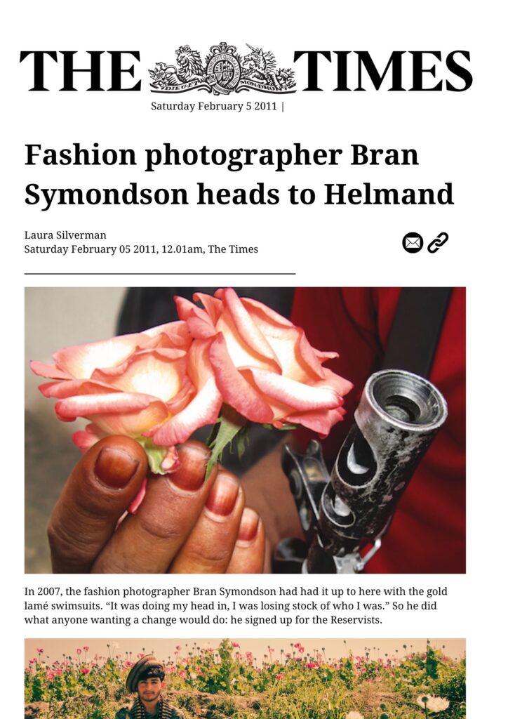 Fashion photographer Bran Symondson heads to Helmand. The Times