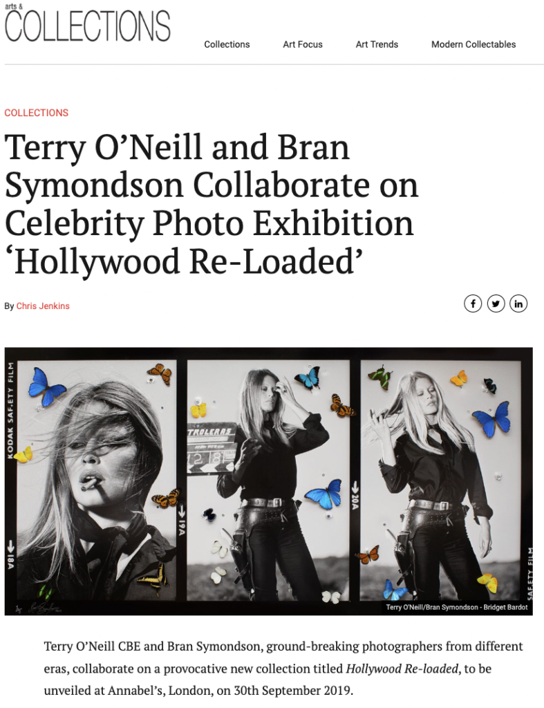 Terry O’Neill and Bran Symondson Collaborate on Celebrity Photo Exhibition ‘Hollywood Re-Loaded’